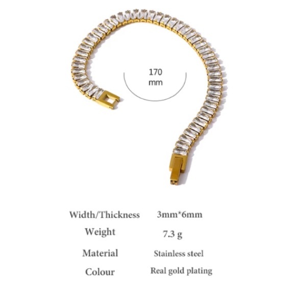 🌟18Kgold plated delicate cubic zirconia bracelet - Picture 3 of 5